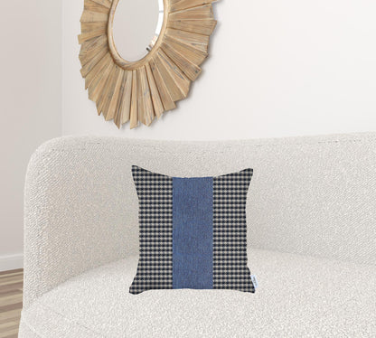 Blue Houndstooth Decorative Throw Pillow