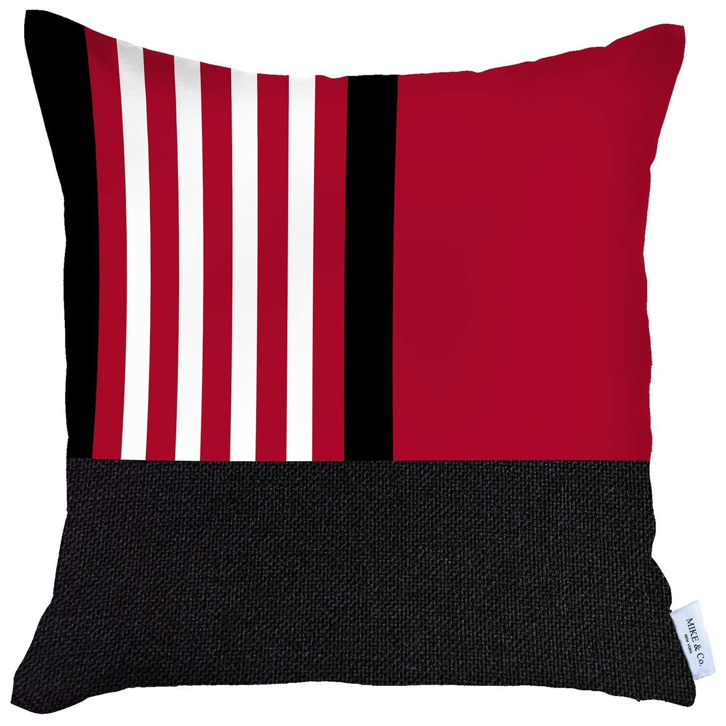 Red and Black Printed Geometric Throw Pillow