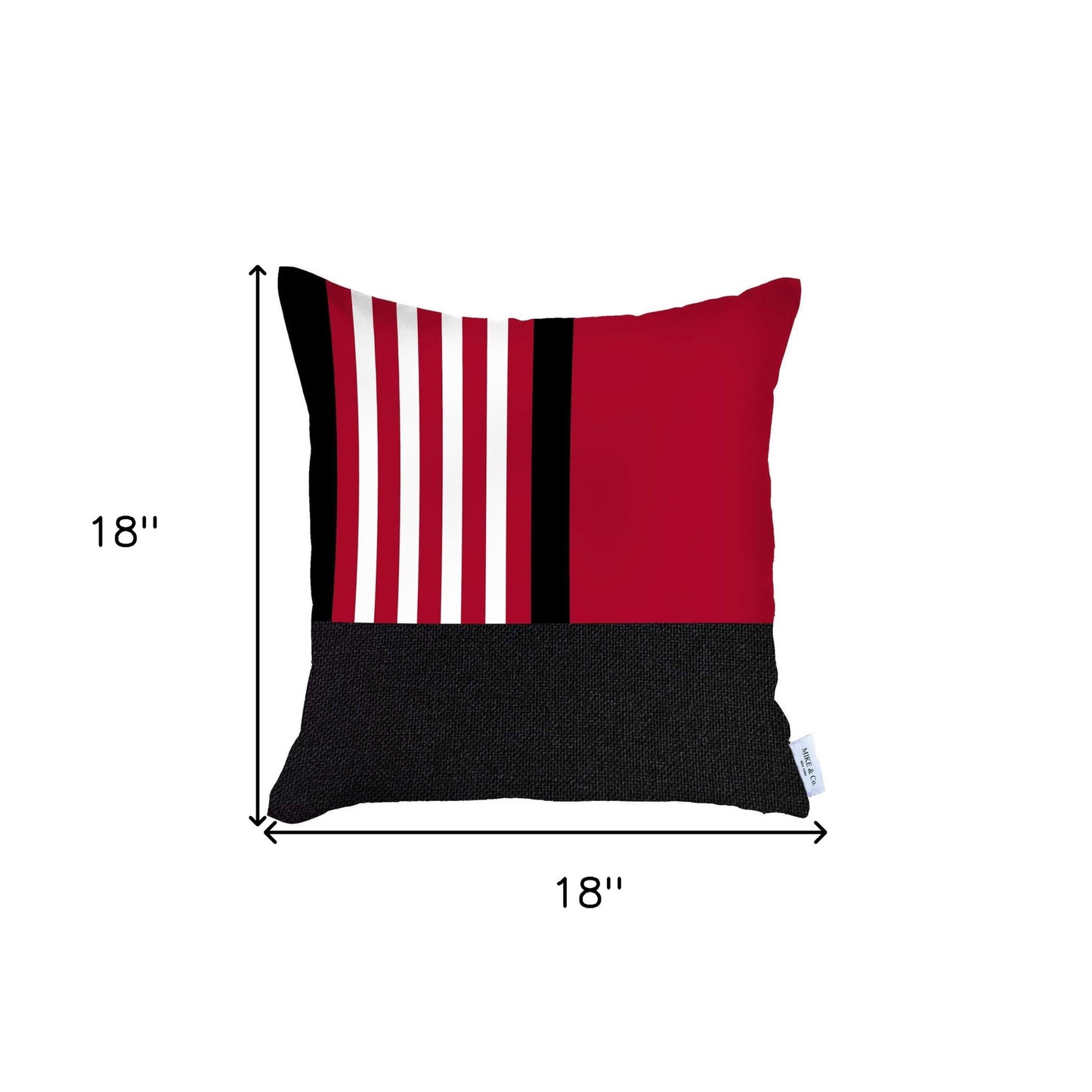 Red and Black Printed Geometric Throw Pillow