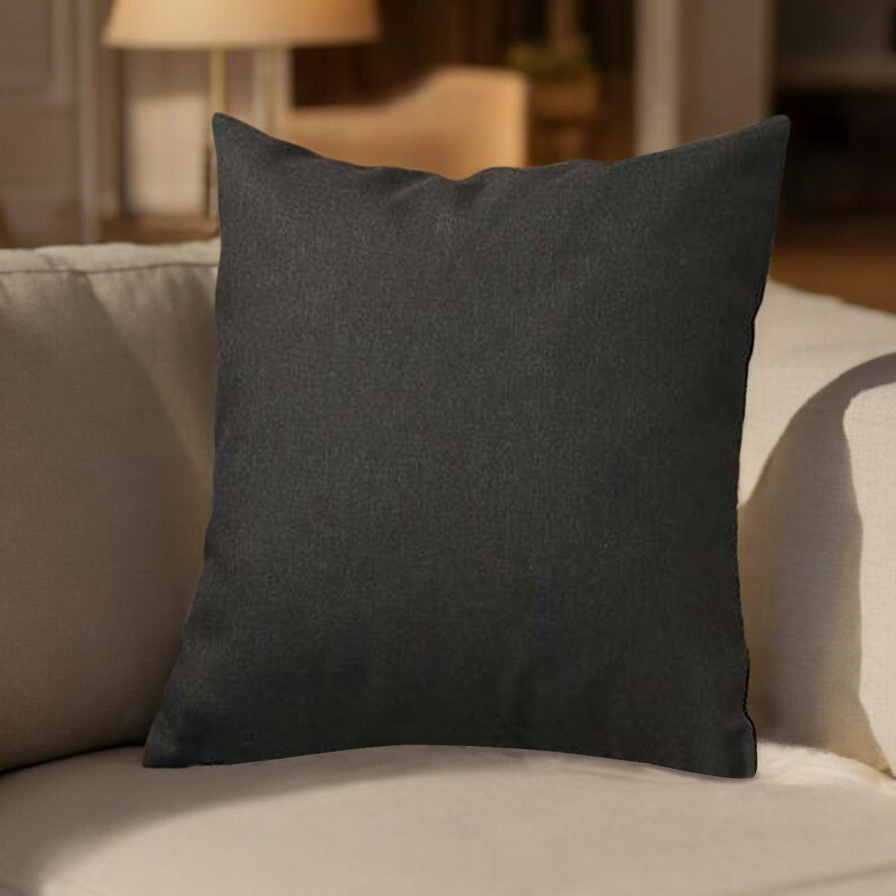 Black Modern Textured Throw Pillow