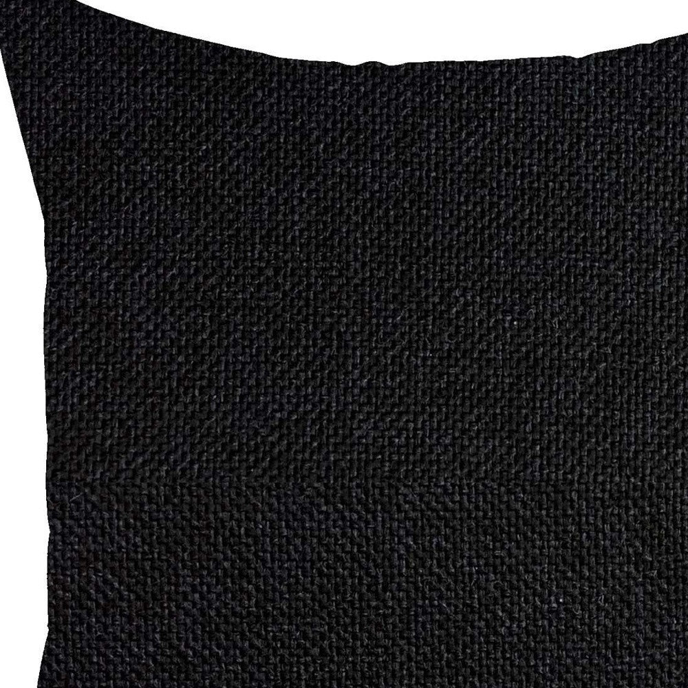 Black Modern Textured Throw Pillow