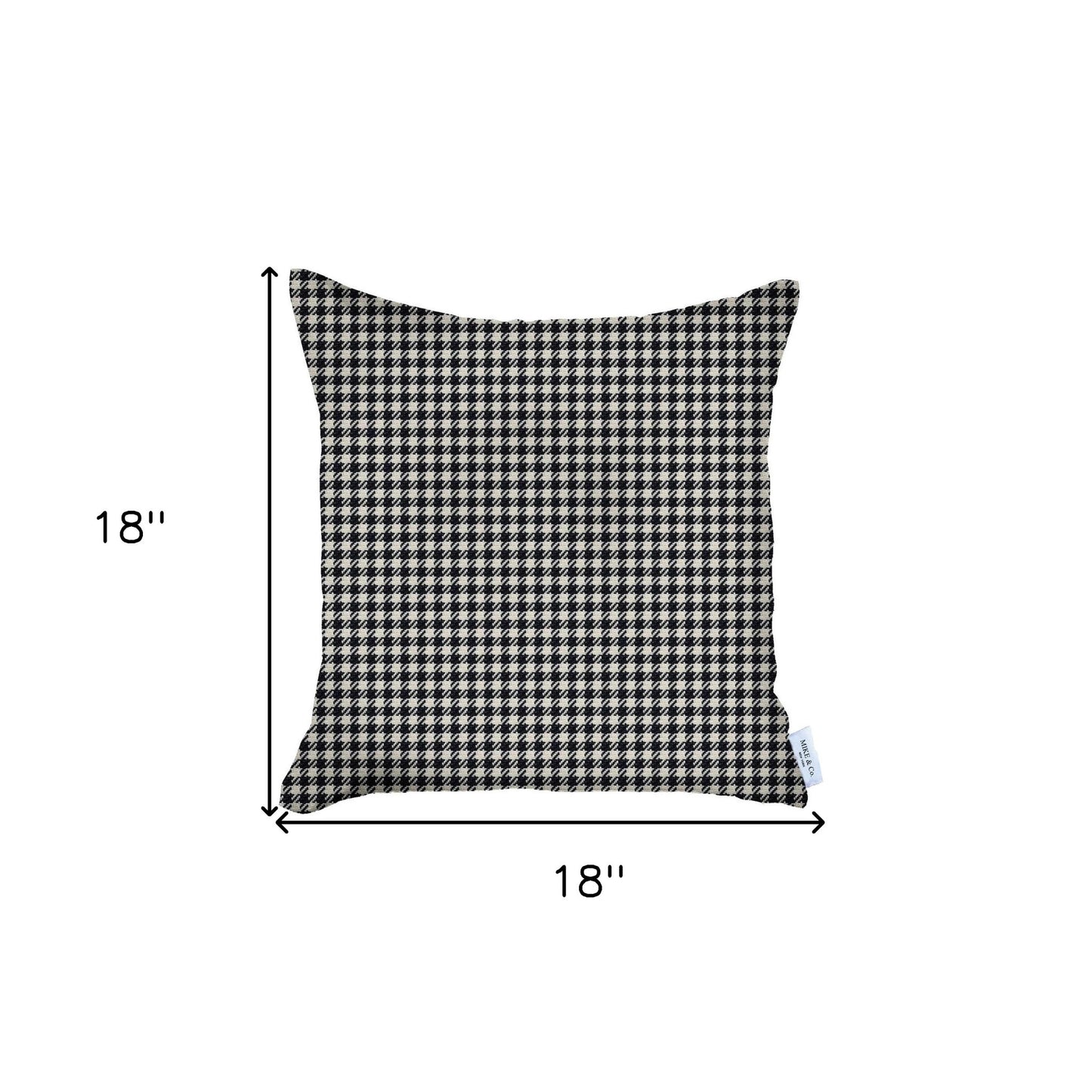 Black Houndstooth Pattern Throw Pillow