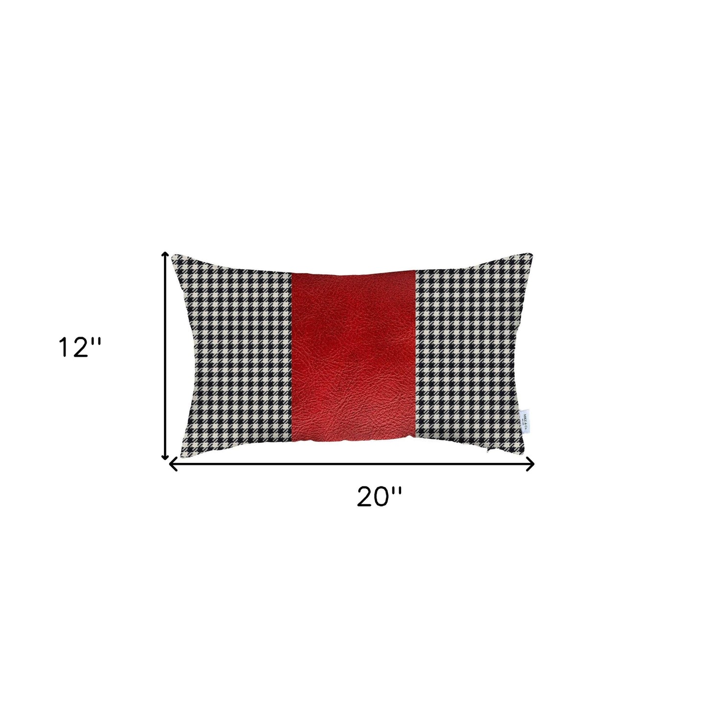 Red Band Houndstooth Lumbar Throw Pillow