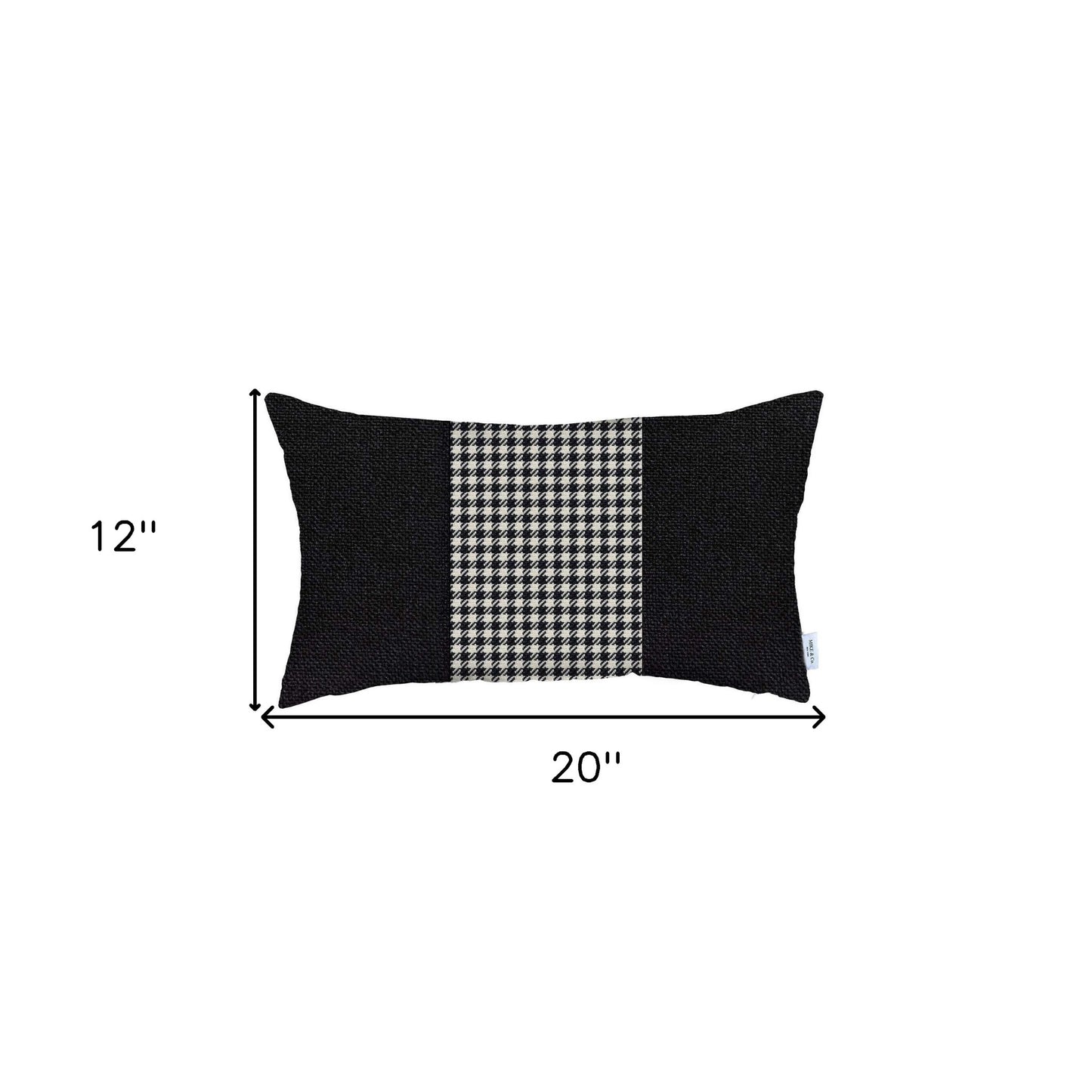 White and Black Houndstooth Lumbar Throw Pillow