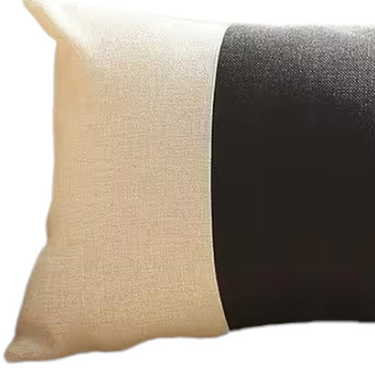 12" X 20" Black and White Striped Lumbar Throw Pillow