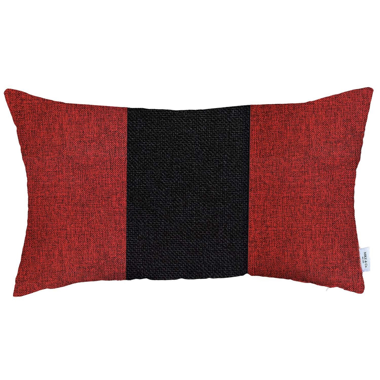 Red and Black Midsection Lumbar Throw Pillow