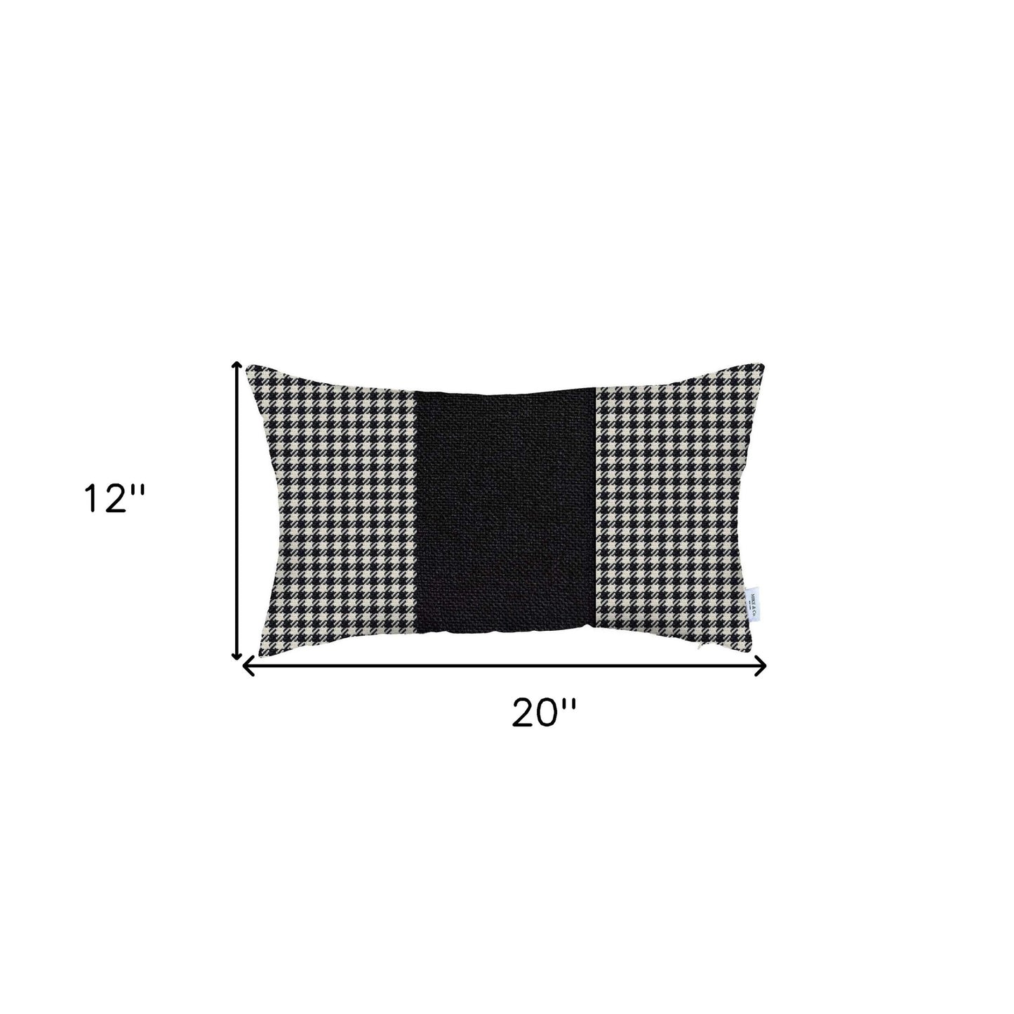 Classic Black Houndstooth Lumbar Throw Pillow