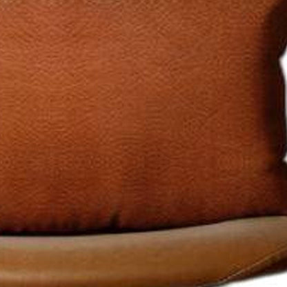 Solid Brown Faux Leather Lumbar Throw Pillow