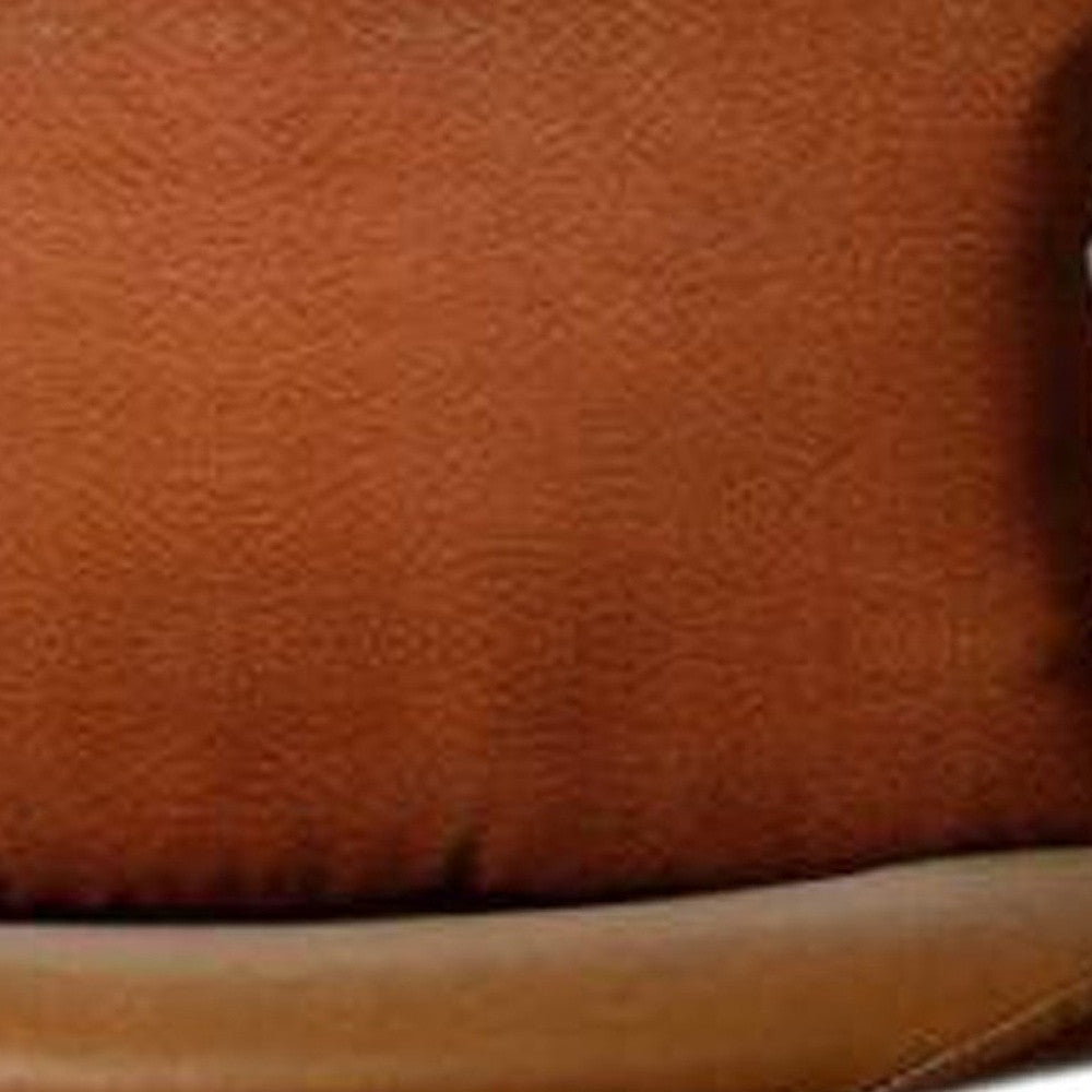 Solid Brown Faux Leather Lumbar Throw Pillow