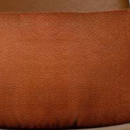 Solid Brown Faux Leather Lumbar Throw Pillow