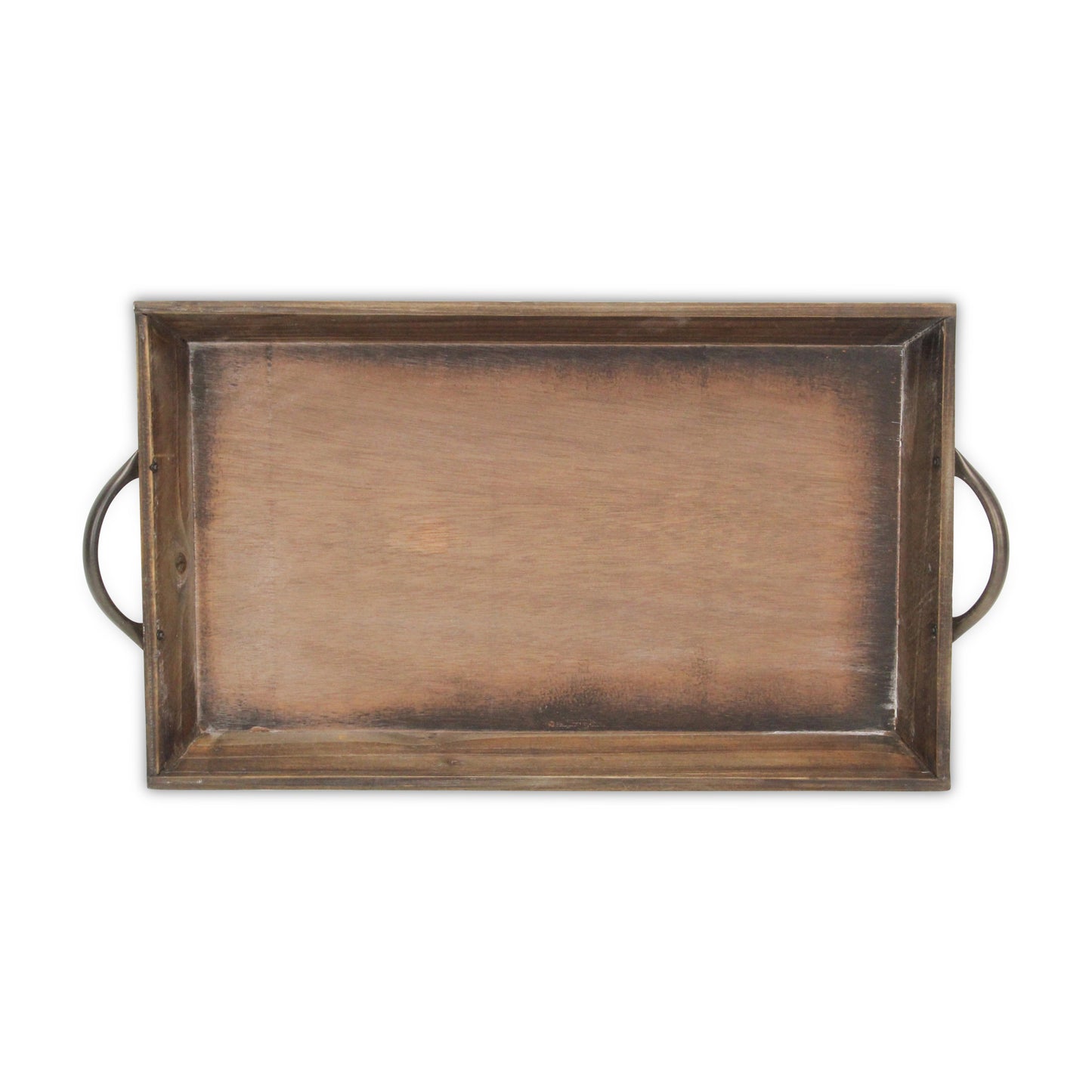 19" Brown Aluminum Indoor Outdoor Tray With Handles