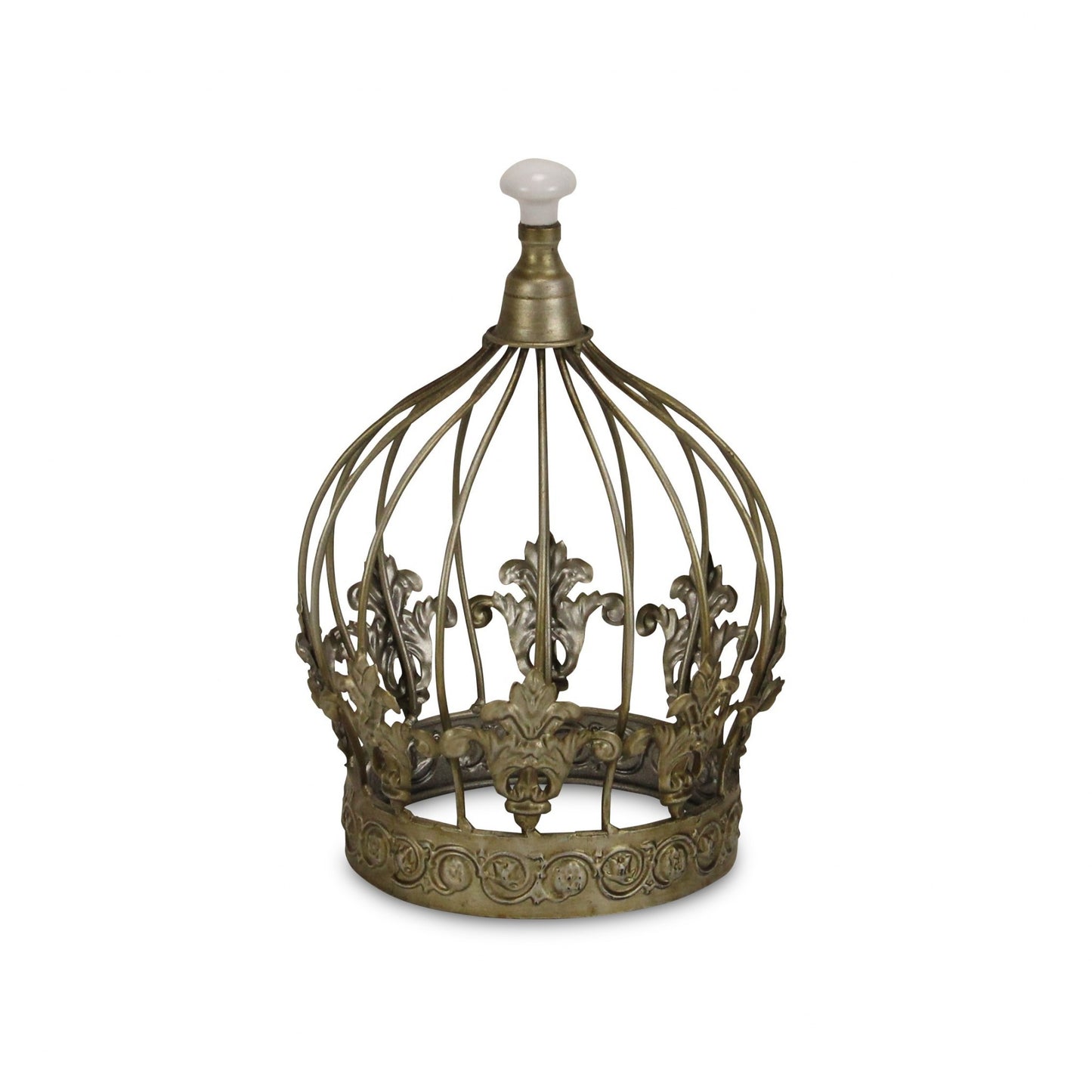 10" Bronze Metal Hand Painted Decorative Crown