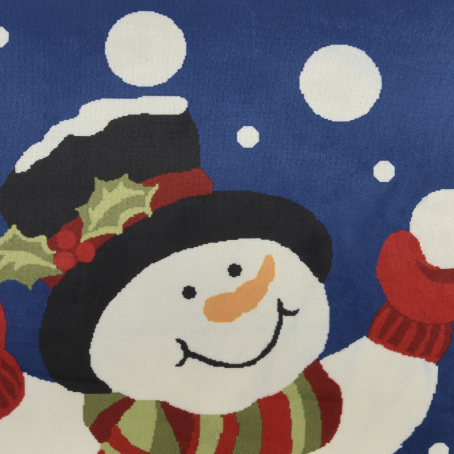 Jolly Snowman Blue Christmas Light Up Throw Pillow