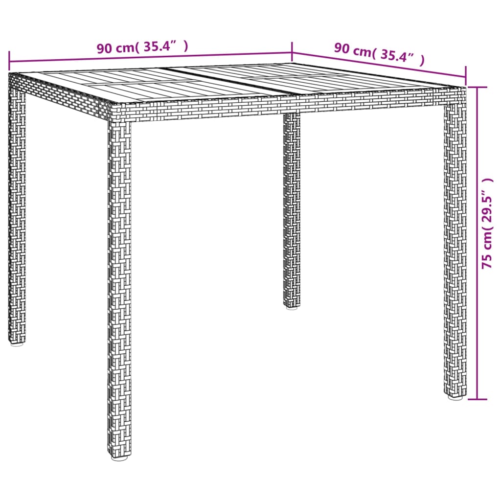 3 Piece Patio Dining Set with Cushions Gray Poly Rattan