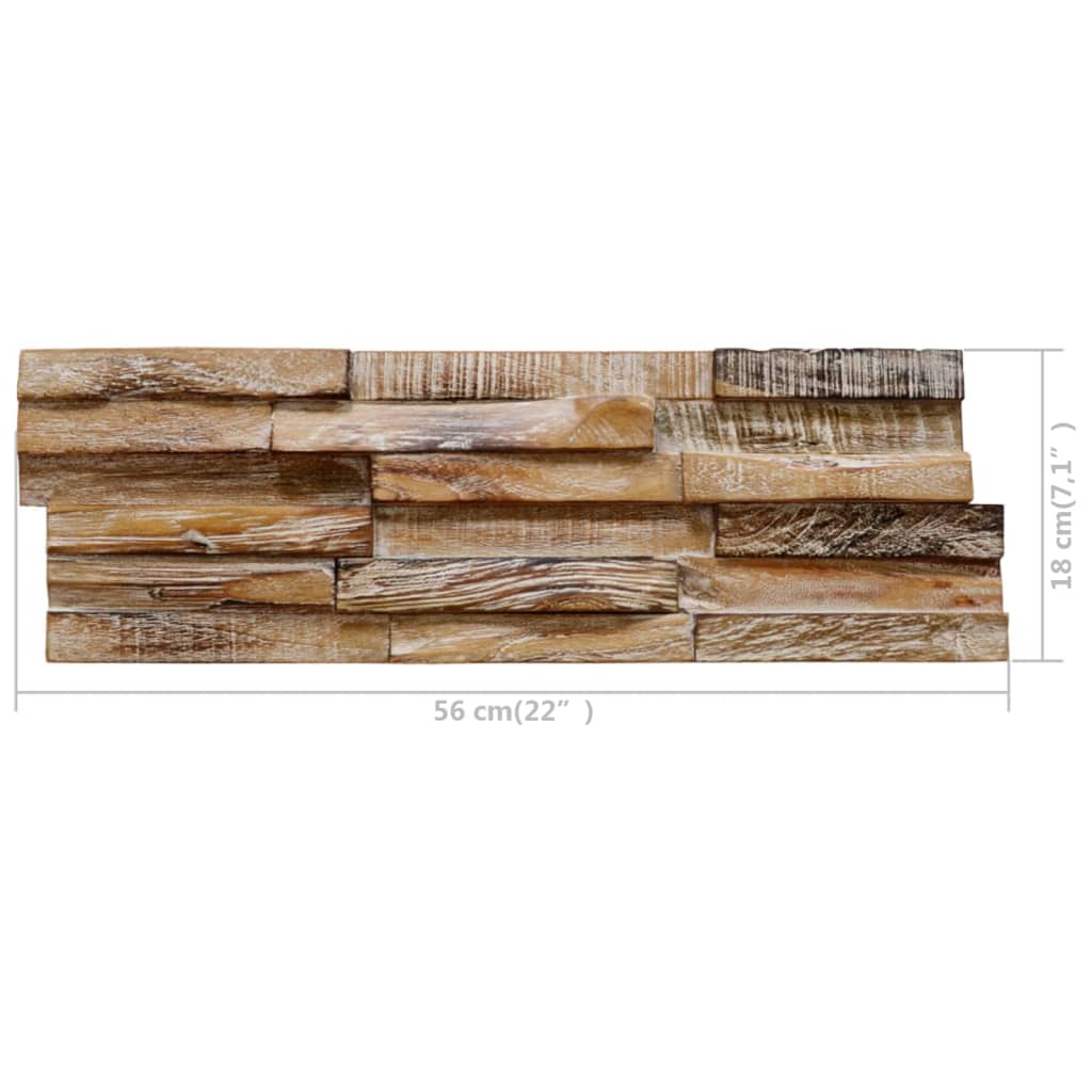 3D Wall Cladding Panels 10 pcs 10.9 ft² Solid Teak Wood