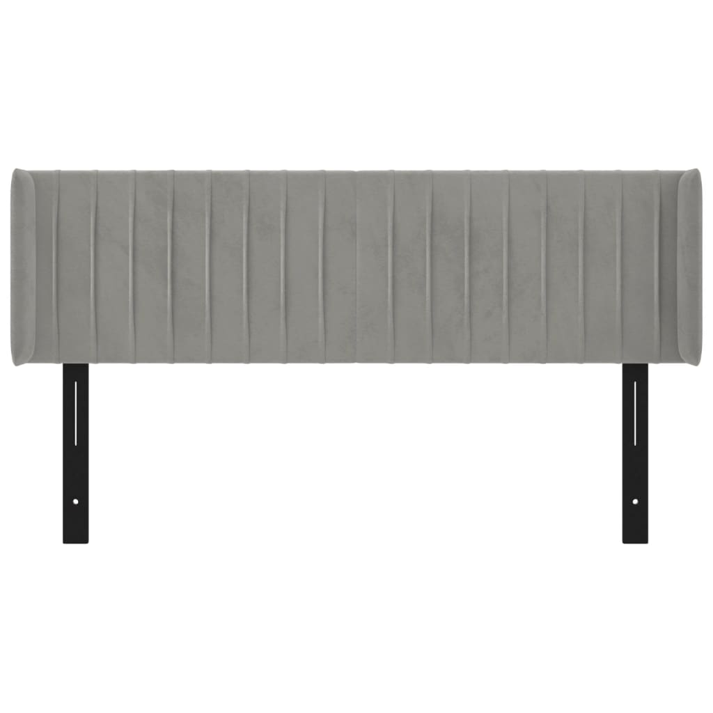 Headboard with Ears Light Gray 57.9"x6.3"x30.7"/34.6" Velvet