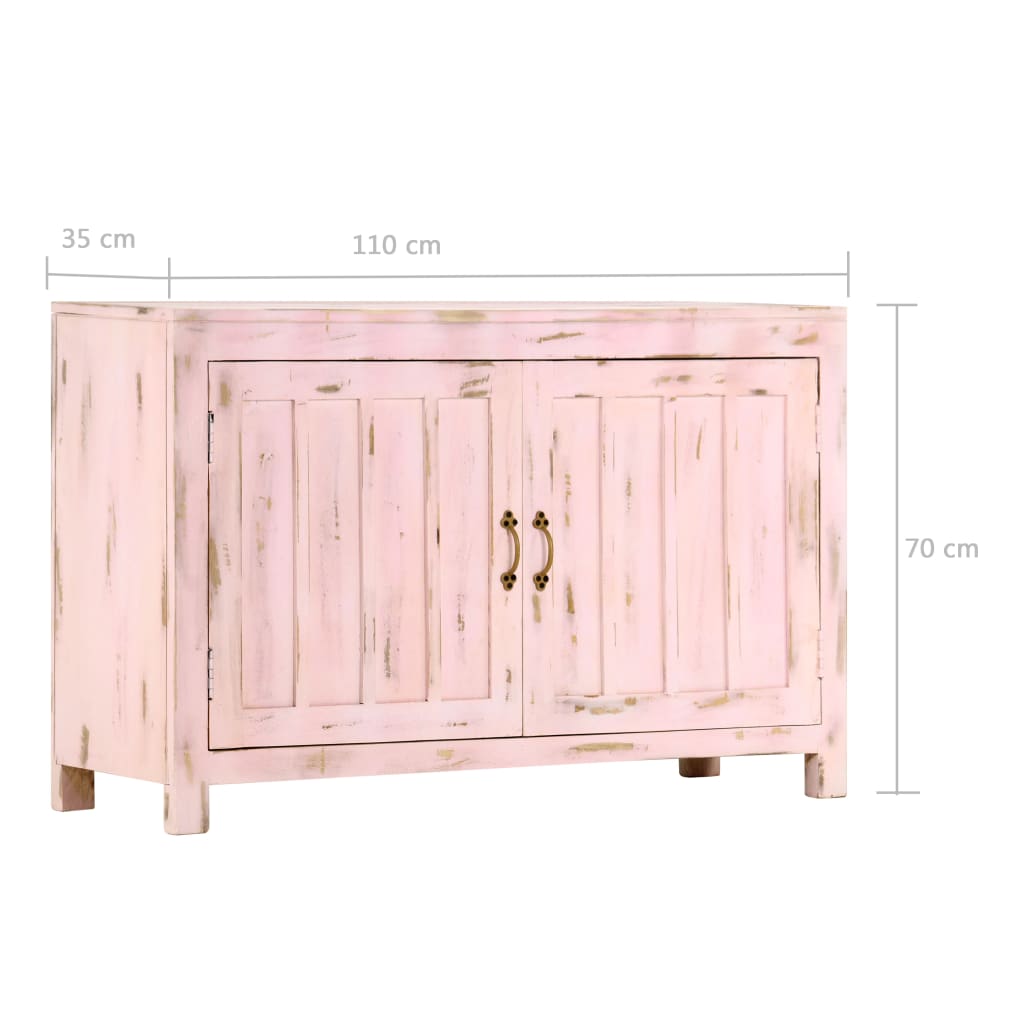 Sideboard Light Pink 43.3"x13.8"x27.6" Solid Mango Wood