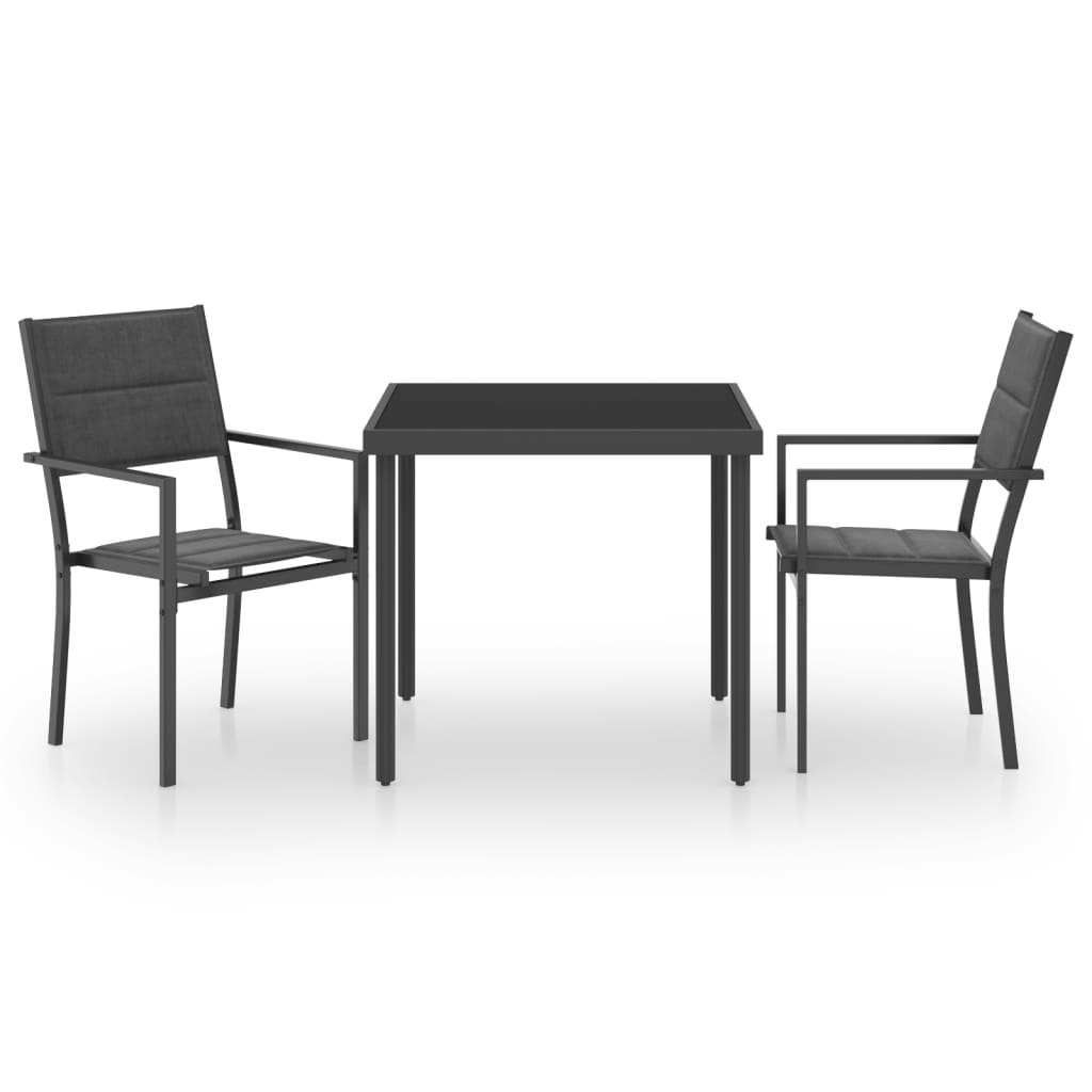 3 Piece Patio Dining Set Steel