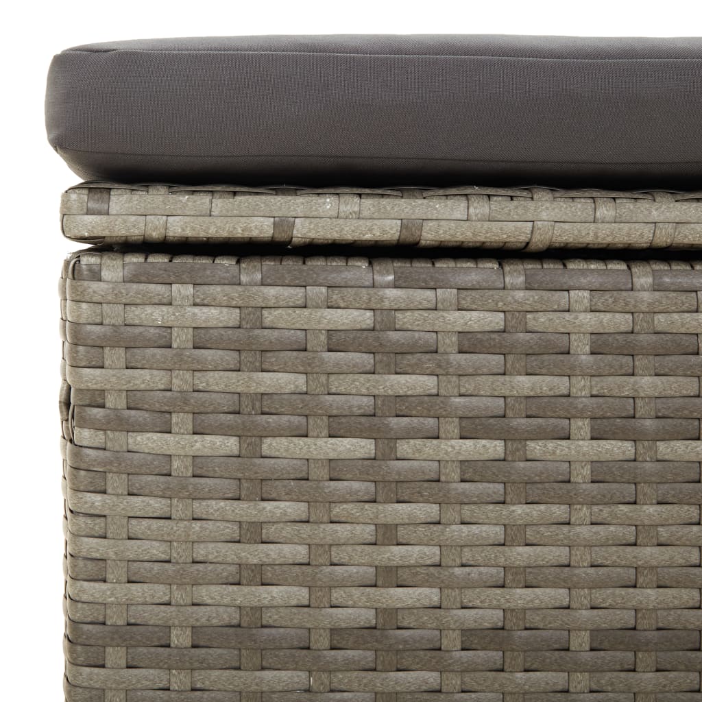 2-Seater Patio Sofa with Cushions Gray Poly Rattan