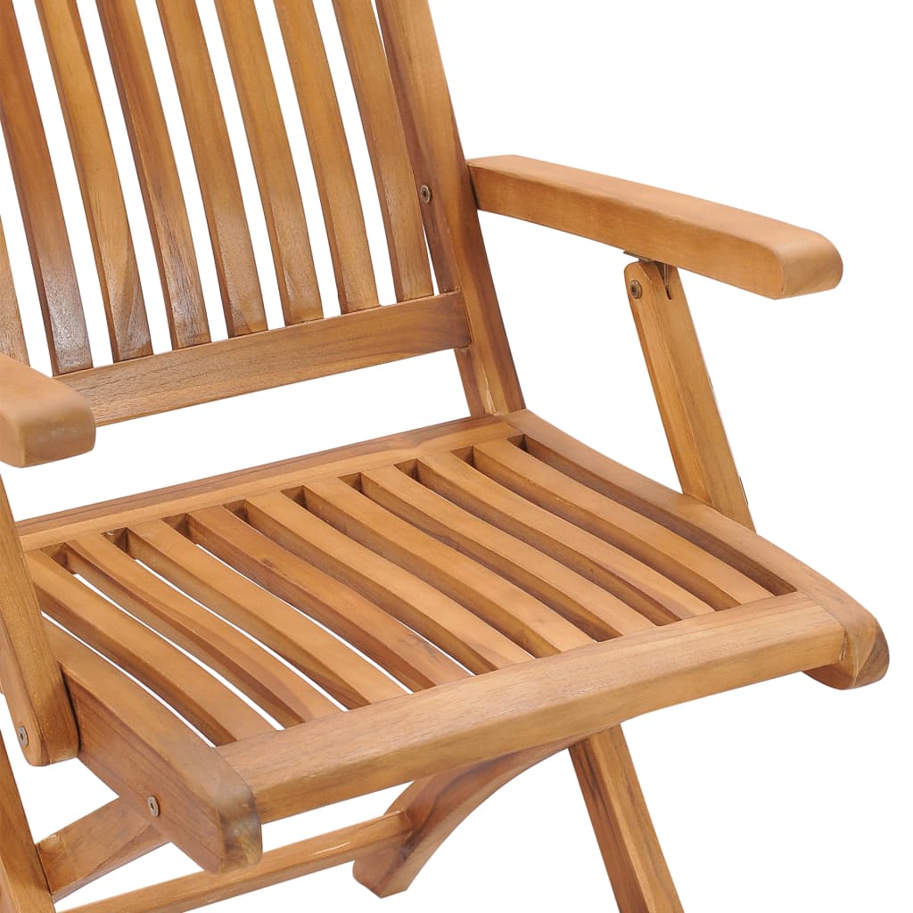 Patio Chairs 2 pcs with Cream Cushions Solid Teak Wood