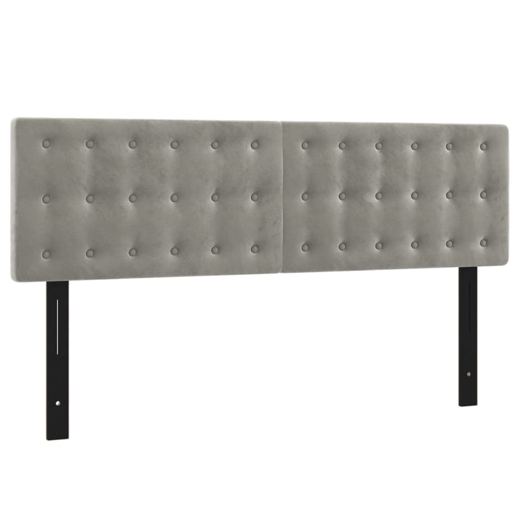 LED Headboard Light Gray 56.7"x2"x30.7"/34.6" Velvet