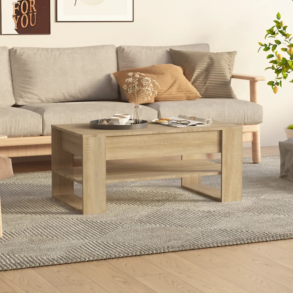 Coffee Table Brown Oak 40.2"x21.7"x17.7" Engineered Wood