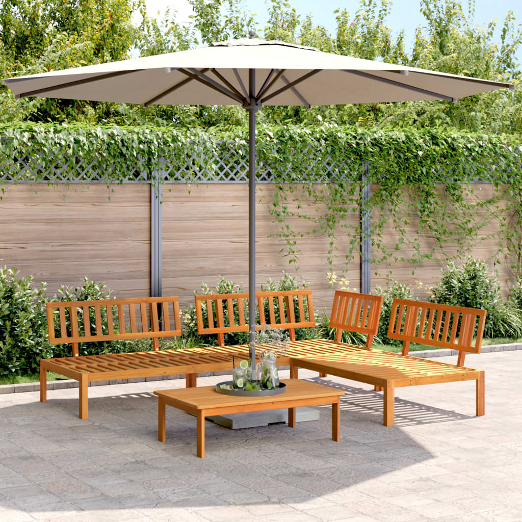 4 Piece Patio Pallet Sofa Set Solid Wood Acacia