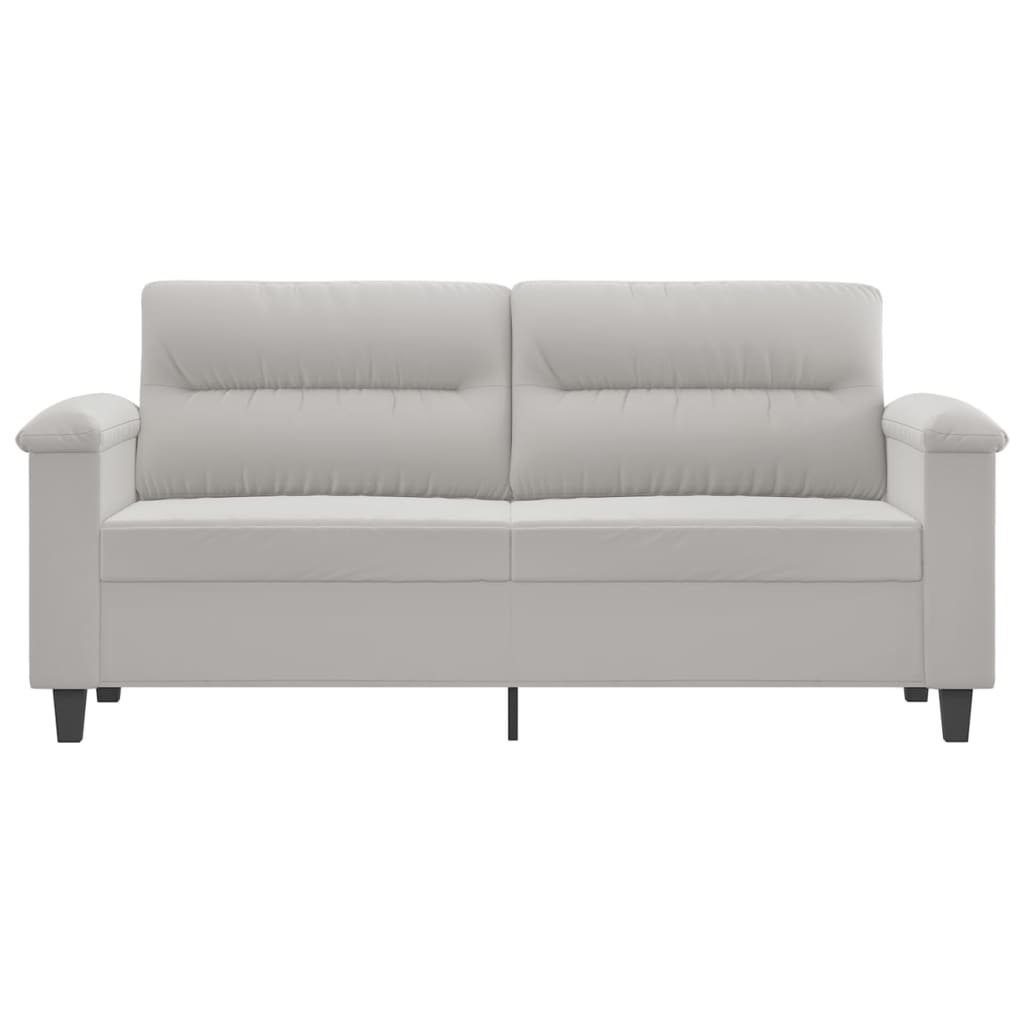 2-Seater Sofa Light Gray 55.1" Microfiber Fabric