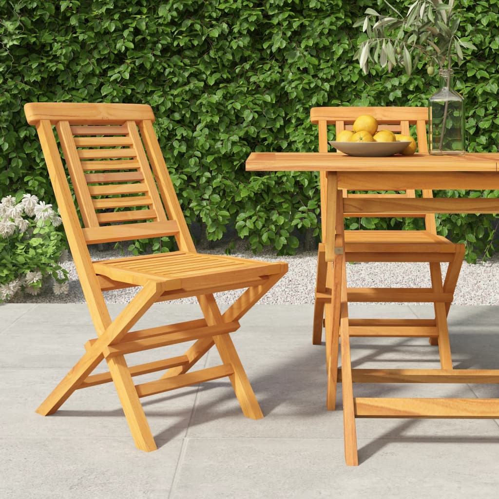 Folding Patio Chairs 2 pcs 18.5"x24.8"x35.4" Solid Wood Teak