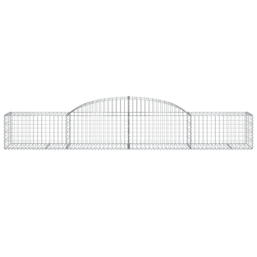 Arched Gabion Baskets 10 pcs 118.1"x19.7"x15.7"/23.6" Galvanized Iron