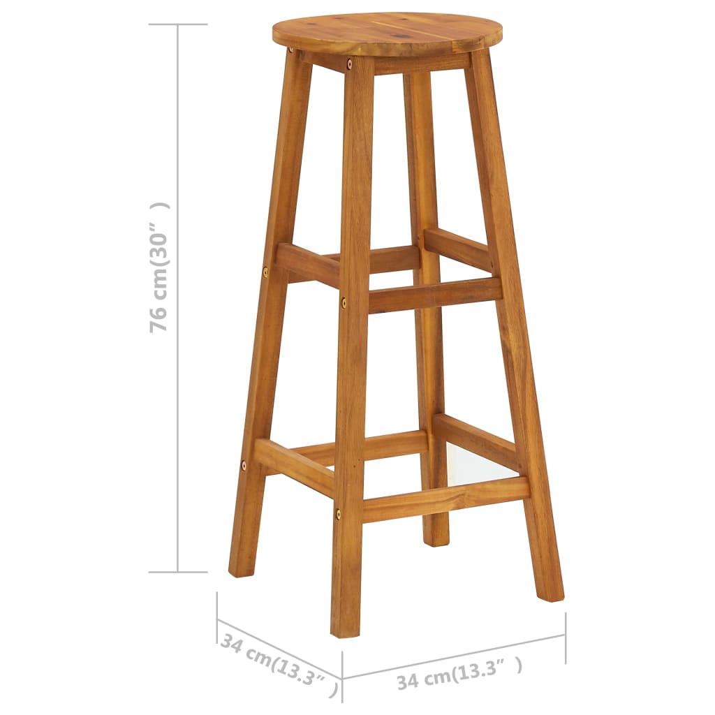 Bar Stools 6 pcs Solid Acacia Wood