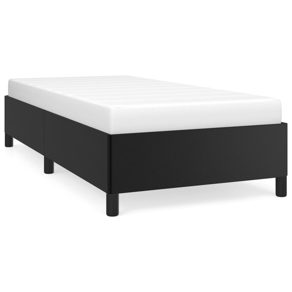 Bed Frame without Mattress Black 39.4"x79.9" Twin XL Faux Leather