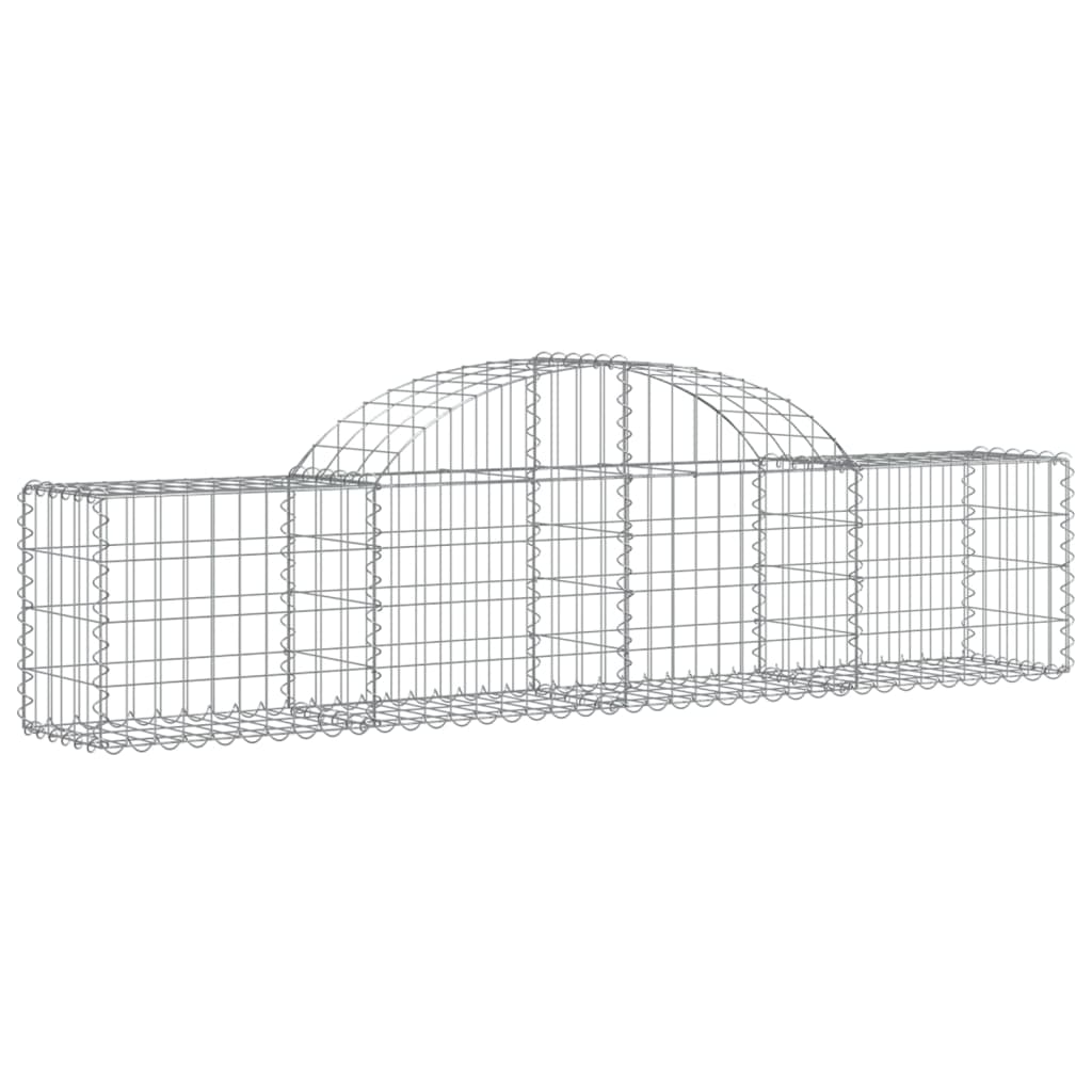 Arched Gabion Baskets 2 pcs 78.7"x11.8"x15.7"/23.6" Galvanized Iron