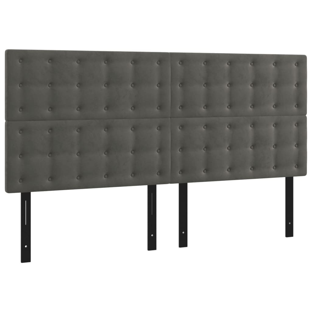 Headboards 4 pcs Dark Gray 35.4"x2"x30.7"/34.6" Velvet