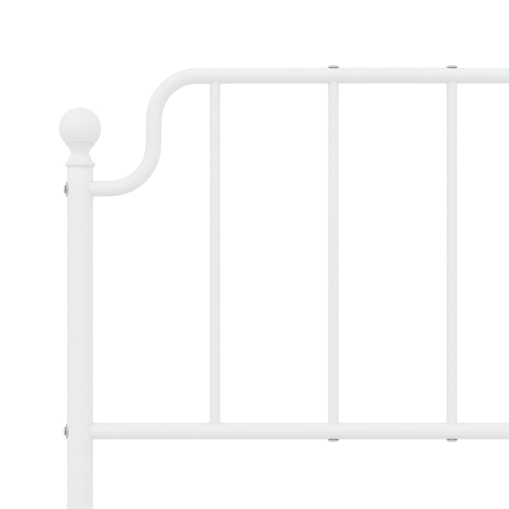 Metal Bed Frame without Mattress with Footboard White 59.1"x78.7"