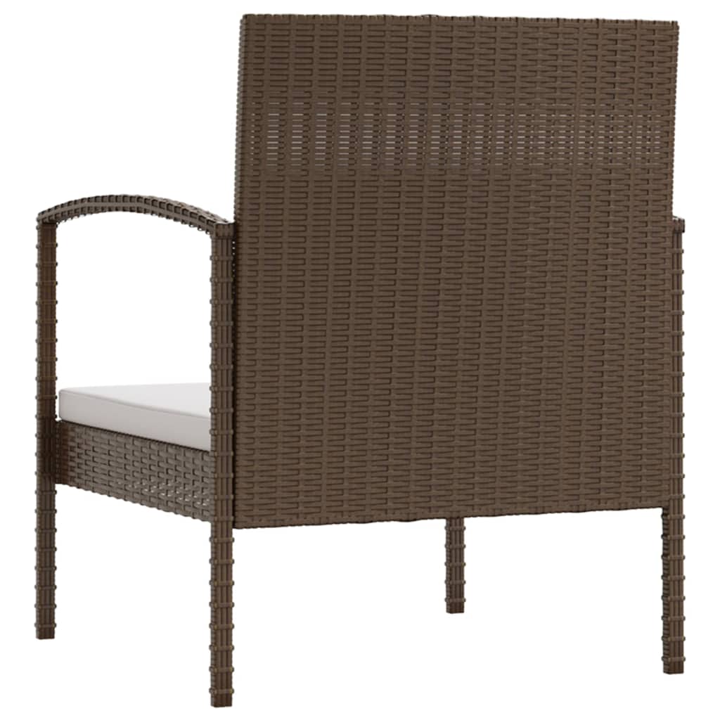 8 Piece Patio Lounge Set with Cushions Poly Rattan Brown