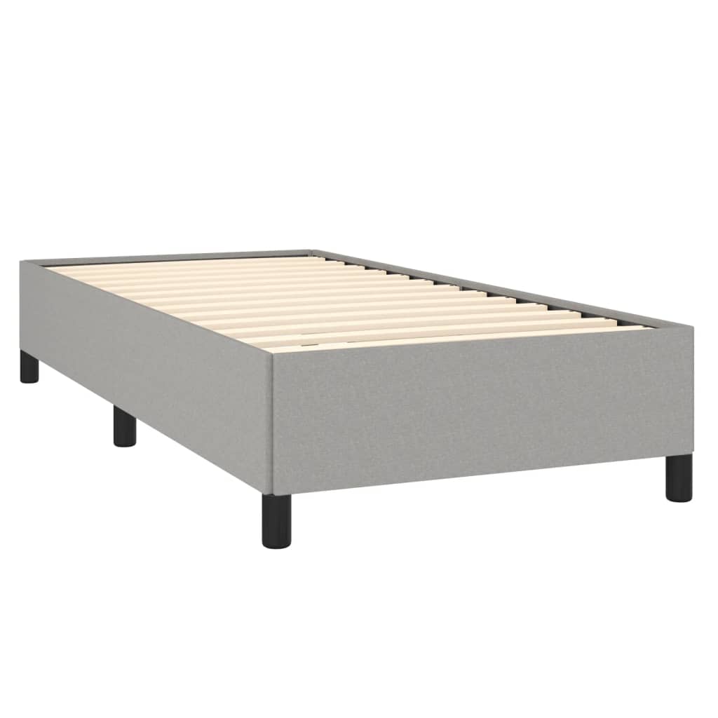 Bed Frame without Mattress Light Gray 39.4"x74.8" Twin Fabric