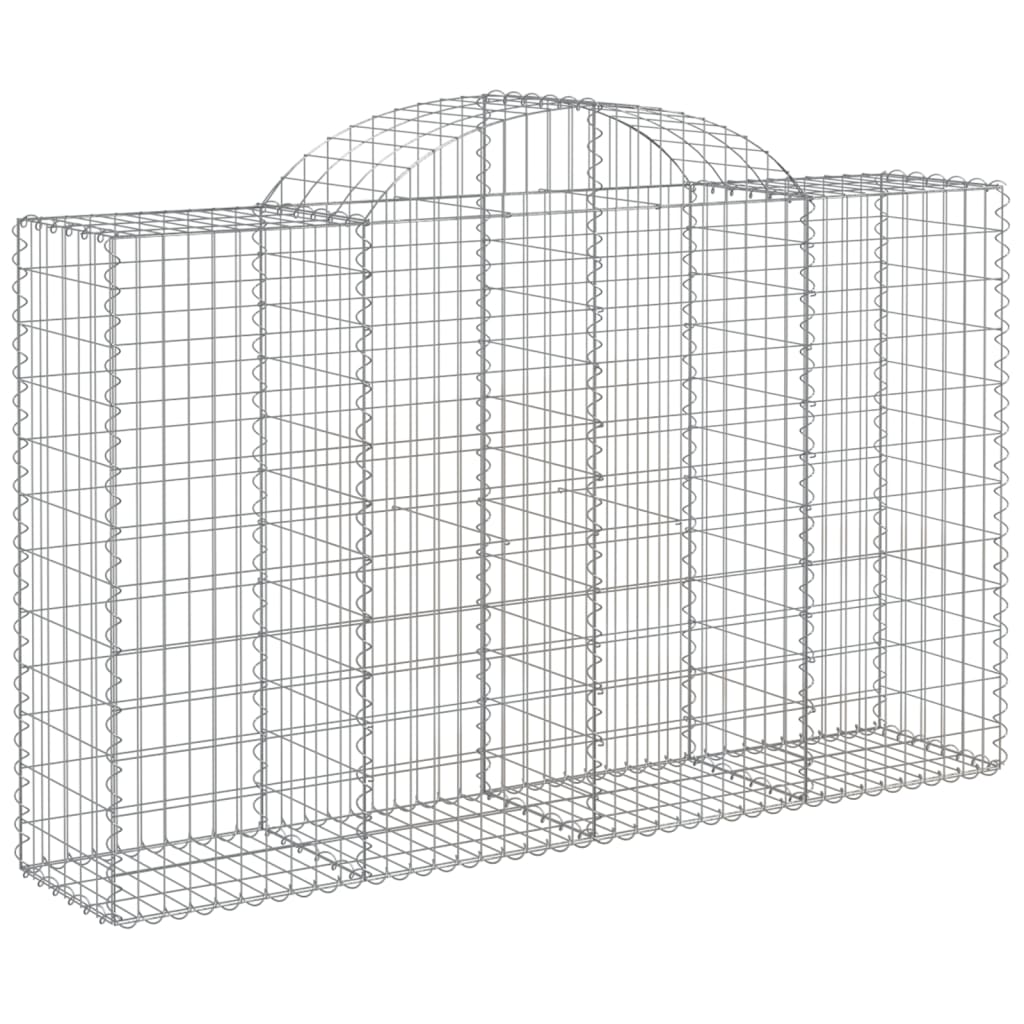 Arched Gabion Baskets 3 pcs 78.7"x19.7"x47.2"/55.1" Galvanized Iron