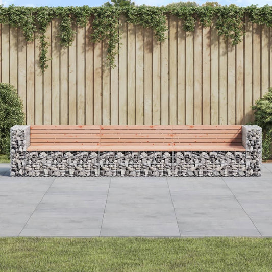 Patio Bench Gabion Design 136.6"x28"x25.8" Solid Wood Douglas