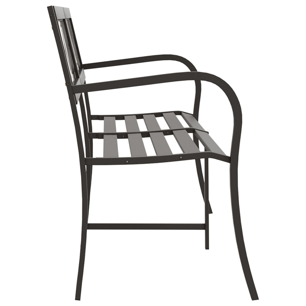 Twin Patio Bench 96.9" Black Steel