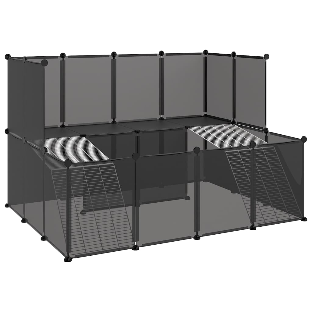 Small Animal Cage Black 56.3"x42.1"x36.6" PP and Steel