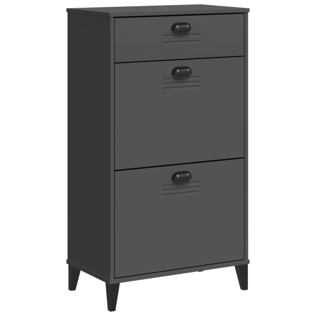 Shoe Cabinet VIKEN Anthracite Gray Engineered Wood