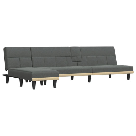 L-shaped Sofa Bed Dark Gray 100.4"x55.1"x27.6" Fabric