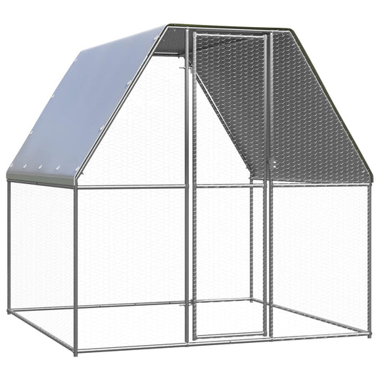 Chicken Cage Silver and Gray 6.6‘x6.6‘x6.6‘ Galvanized Steel