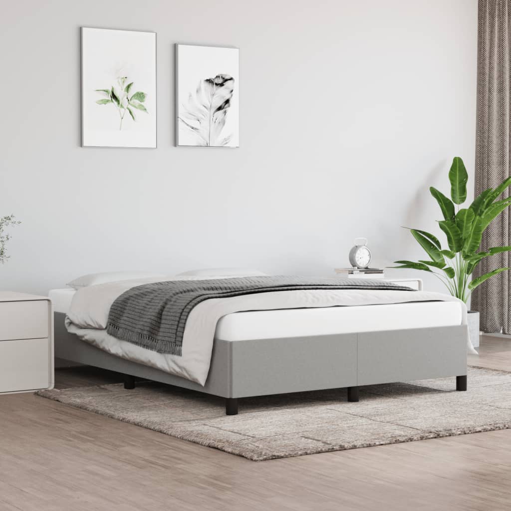 Bed Frame without Mattress Light Gray 59.8"x79.9" Queen Fabric