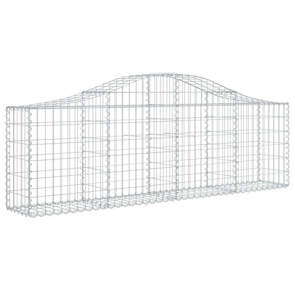 Arched Gabion Baskets 3 pcs 78.7"x11.8"x23.6"/31.5" Galvanized Iron