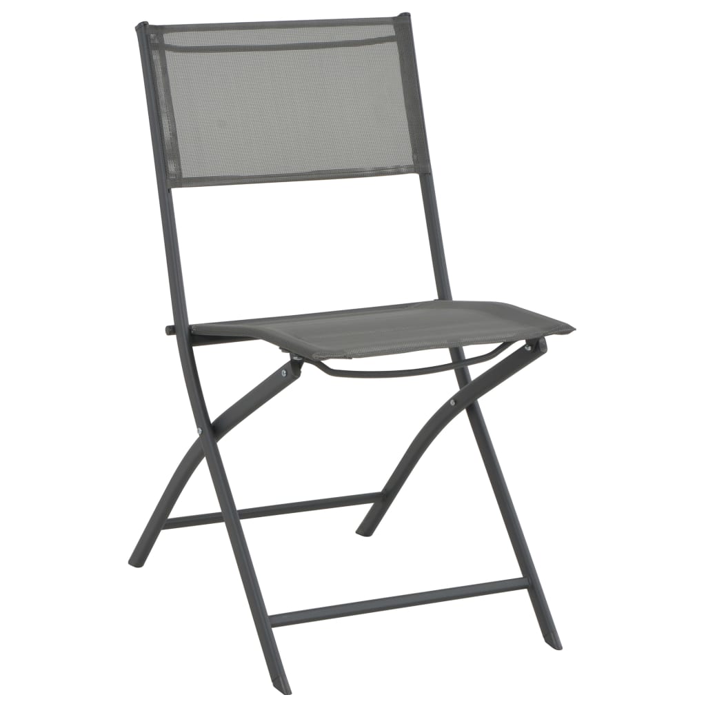 Folding Patio Chairs 2 pcs Steel and Textilene