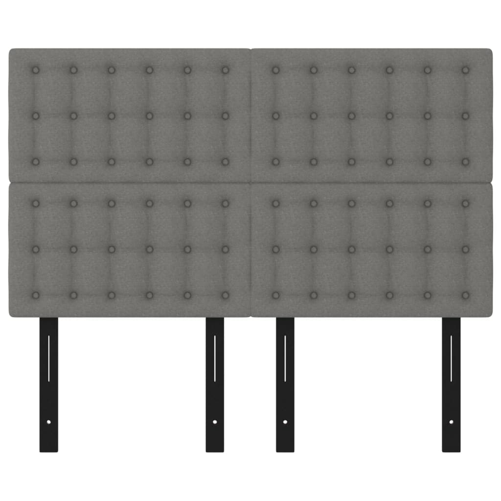 Headboards 4 pcs Dark Gray 28.3"x2"x30.7"/34.6" Fabric