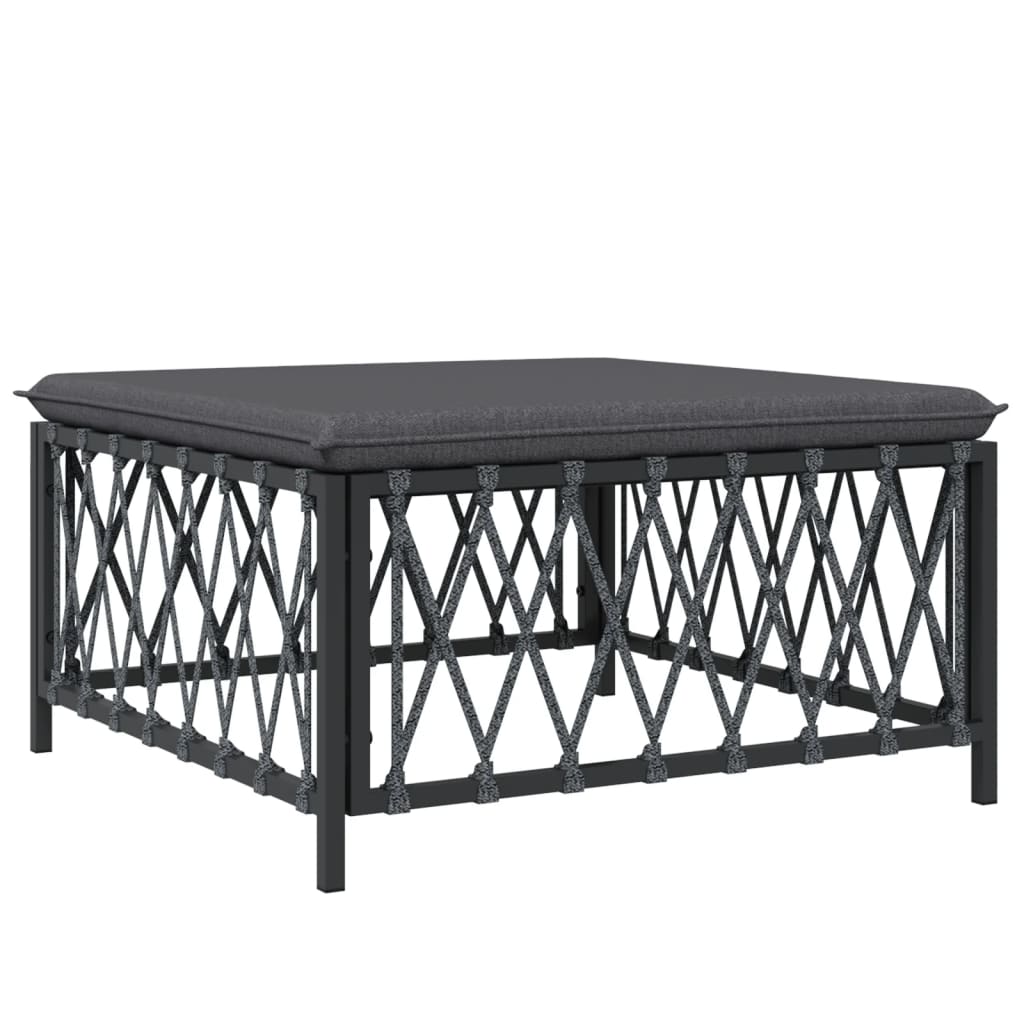 4 Piece Patio Lounge Set with Cushions Anthracite Steel