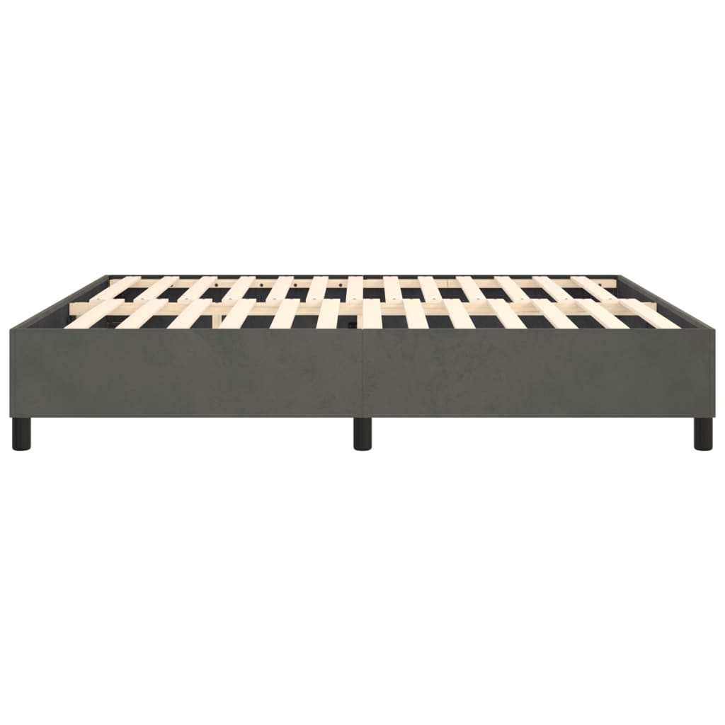 Bed Frame without Mattress Dark Gray King Velvet (US Only)